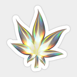 Golden Iridescent Cannabis Sticker